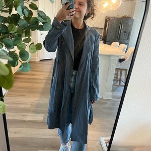 Blue lightweight trenchcoat